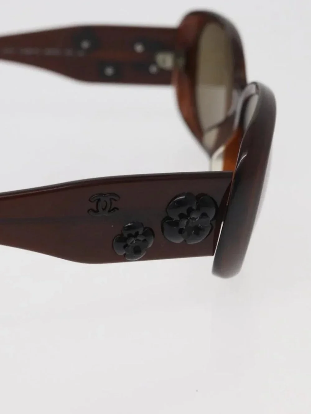 CHANEL Sunglasses plastic Brown CC Auth BA13212
